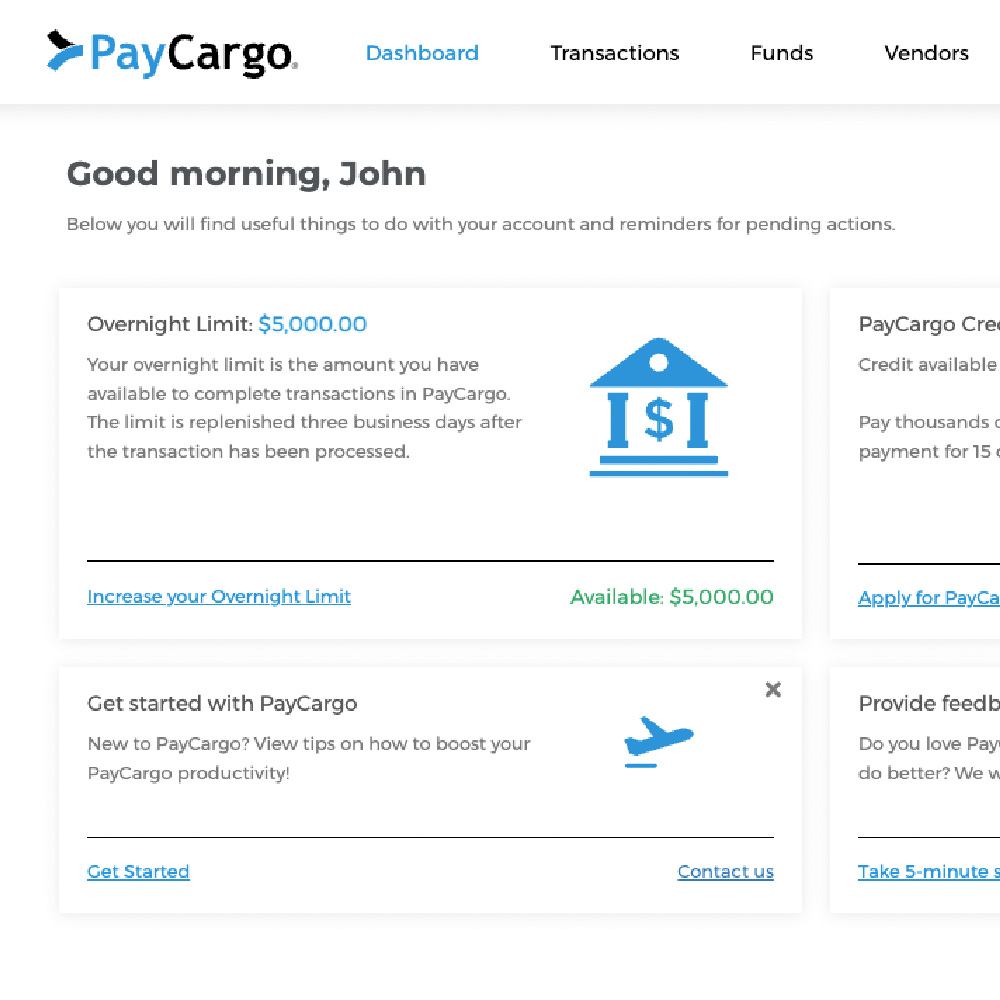 paycargo payer interface