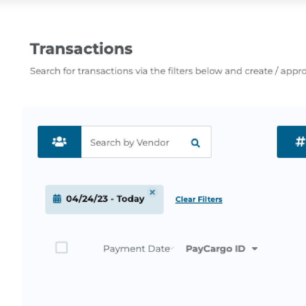 How to Search for a PayCargo Transaction