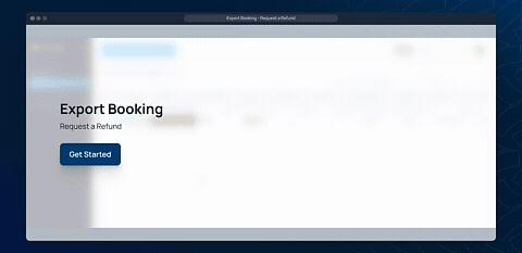 Export Booking Request a Refund
