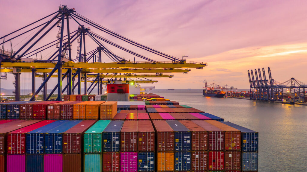 colorful shipping containers in a busy commercial 2026 03 17 09 02 05 utc