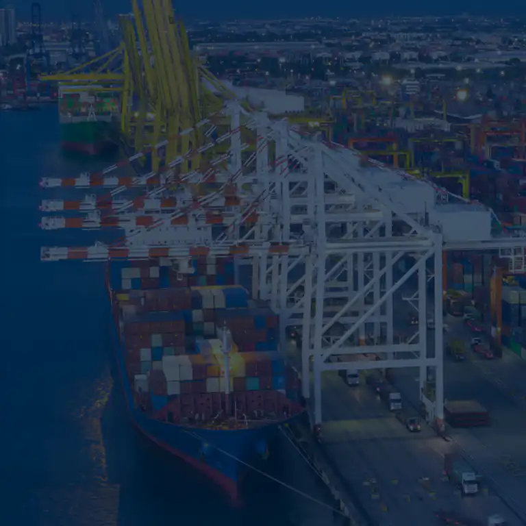 Aerial view of a container terminal, the setting for PayCargo's payments case study