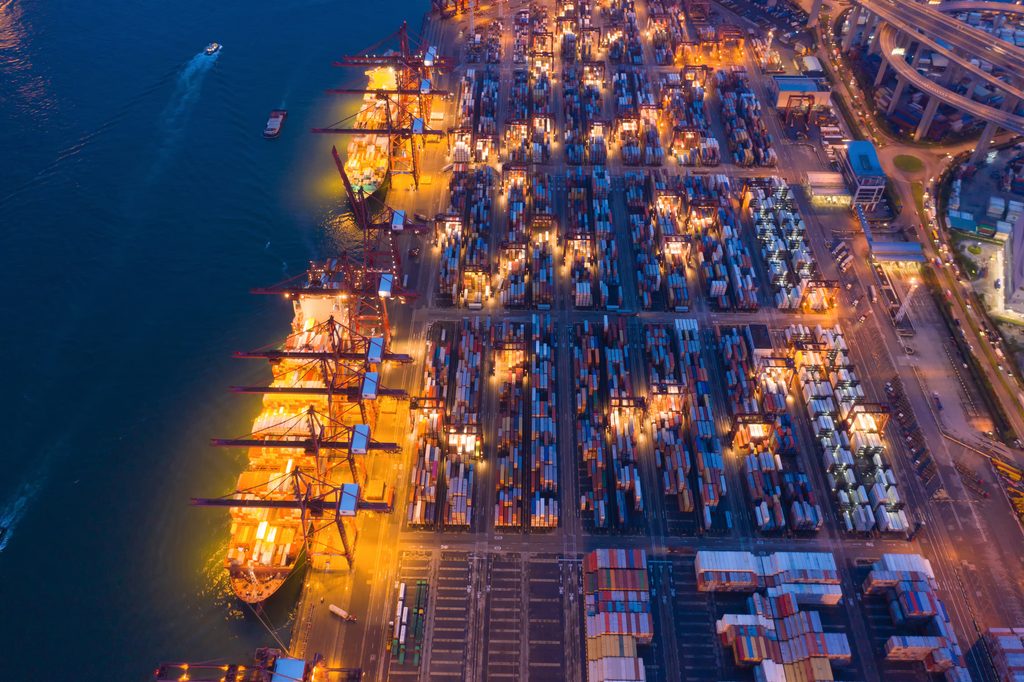 night view of a busy commercial port 2026 03 10 03 58 57 utc